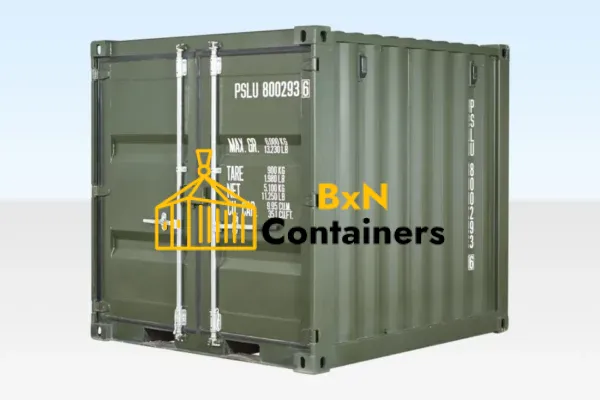8ft One Trip Shipping Container Green (RAL 6007)
