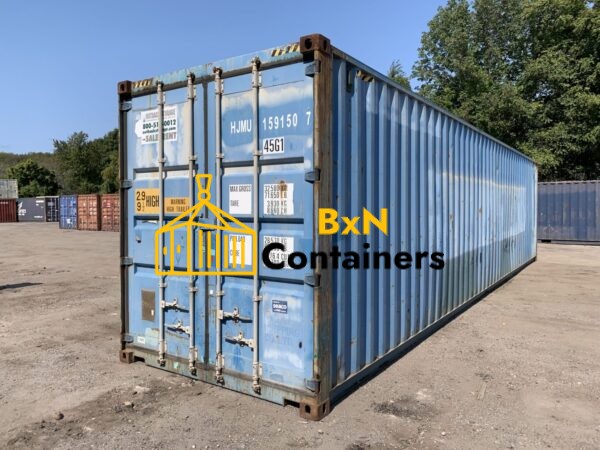 40′ x 8′ x 9.5′ Tall –Used *High Cube* Shipping / Storage Container-Wind and Watertight – BLUE