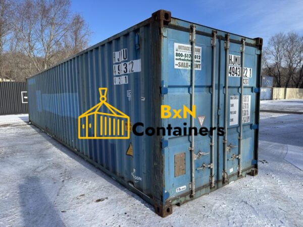 40′ x 8′ x 8.5′ Tall –Used *STANDARD HEIGHT* Shipping / Storage Container-Wind and Watertight – BLUE