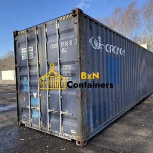 40′ x 8′ x 9.5′ Tall –Used *High Cube* Shipping / Storage Container-Wind and Watertight – BLUE