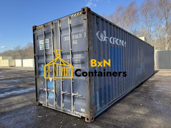 40′ x 8′ x 9.5′ Tall –Used *High Cube* Shipping / Storage Container-Wind and Watertight – BLUE