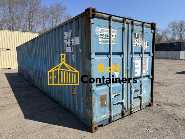 40′ x 8′ x 8.5′ Tall –Used *STANDARD HEIGHT* Shipping / Storage Container-Wind and Watertight – BLUE